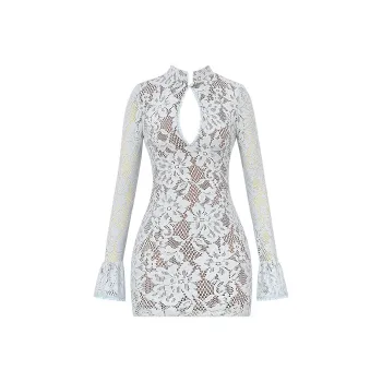 HOUSE OF CB Brianna Long Sleeved Dress Women's Bluebell/Bluebell Color