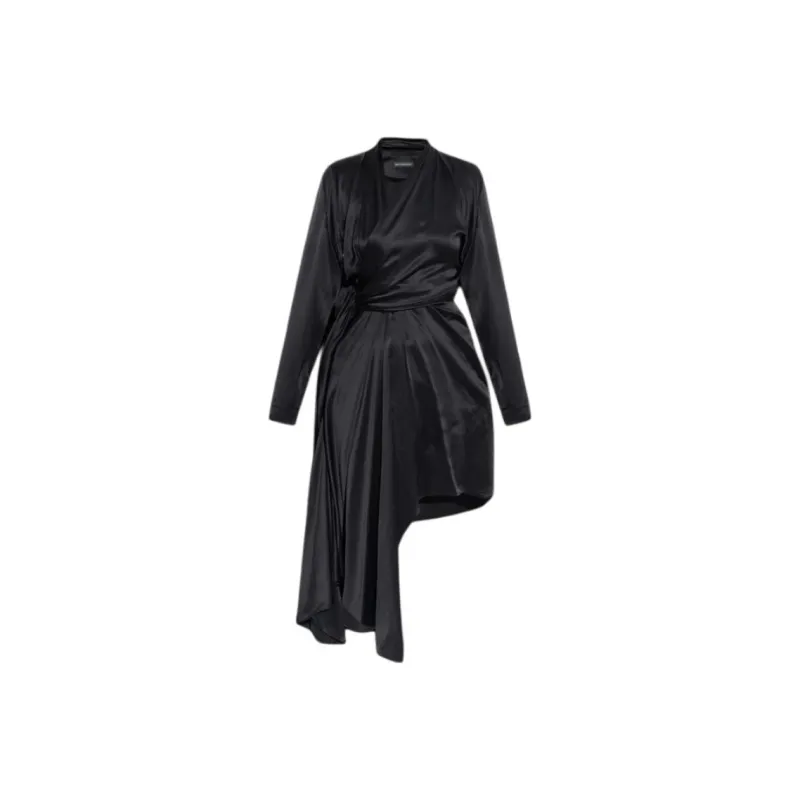Balenciaga Draped Asymmetric Midi Dress-0