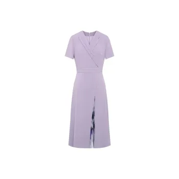 BBLLUUEE Short Sleeved Dress Women's Mist Purple