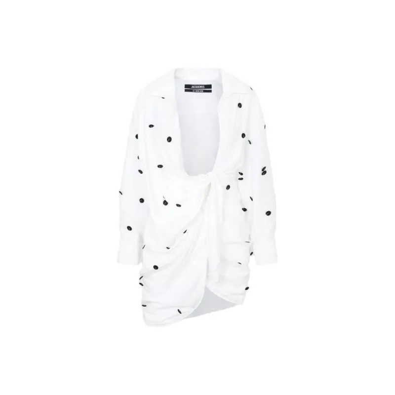 Jacquemus Bahia Embroidered Wrap Minidress-0