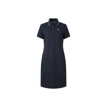 EMPORIO ARMANI EA7 SS24 Short Sleeved Dress Women's Marine Blue