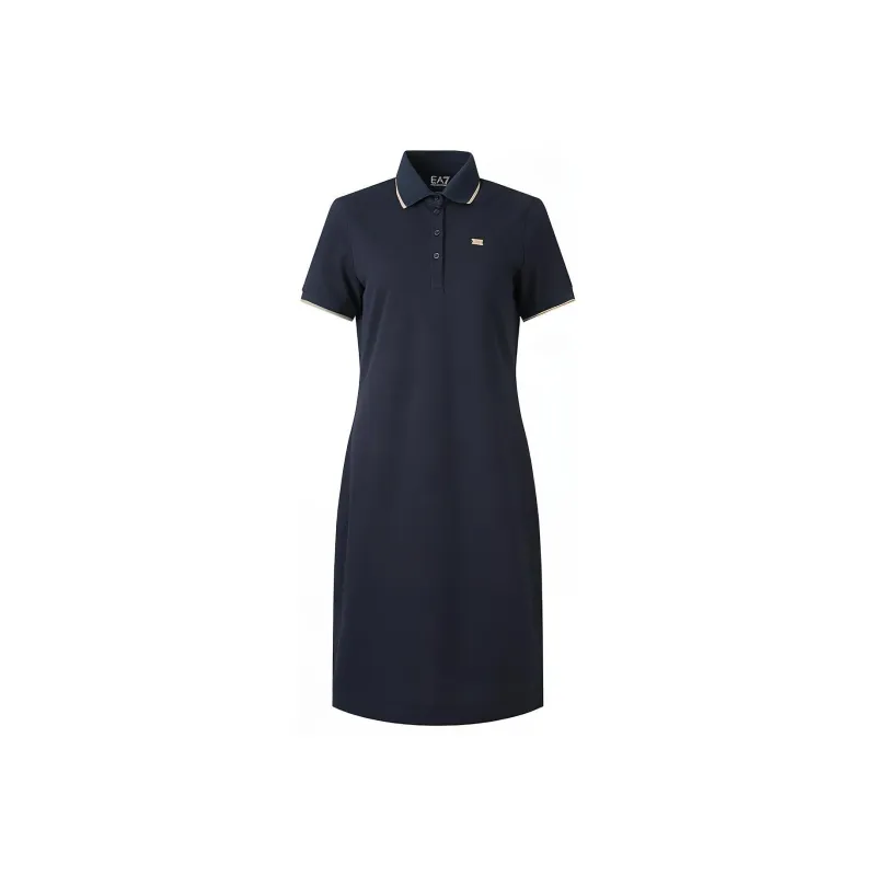 EMPORIO ARMANI EA7 SS24 Short Sleeved Dress Women's Marine Blue-0