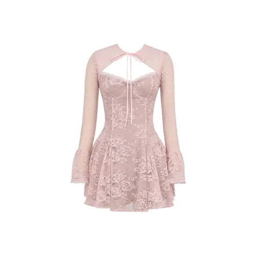 HOUSE OF CB Alice Long Sleeved Dress Women's PINK/Pink