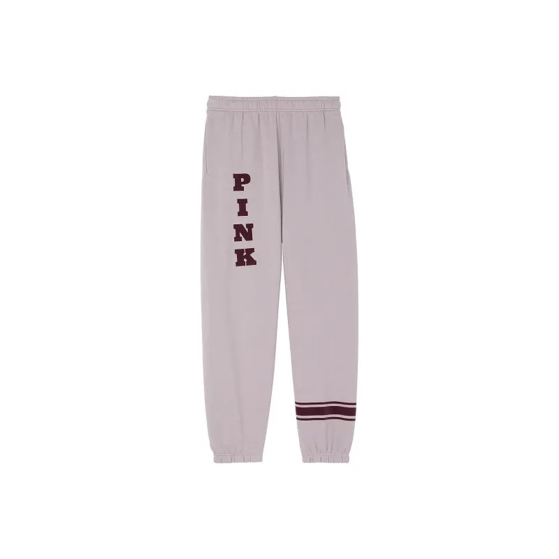 Victoria's Secret PINK Ivy Fleece Campus Sweatpants/Violet Ashes Knitted Sports Pants Women's Violet Ashes-0