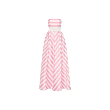 Rebecca Vallance Jocelyn Striped Strapless Gown
