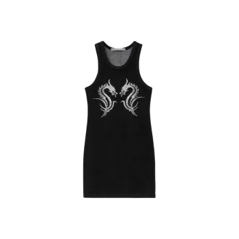 Alexander Wang Dragon Hotfix Velour Minidress