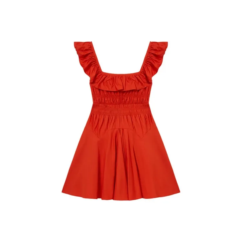 Self portrait Sleeveless Dress Women's Bright Orange-0
