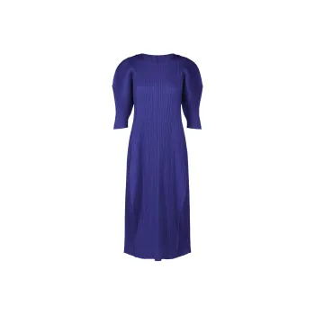 PLEATS PLEASE ISSEY MIYAKE FW24 Long-Sleeved Dresses Women's Dark Blue