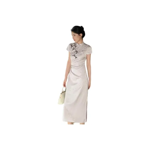INTERPHASE Short Sleeved Dress Women's Cool Gray