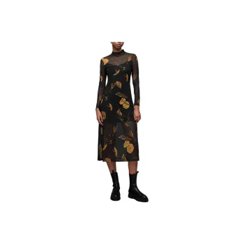 ALLSAINTS Long-Sleeved Dresses Women's Black Gold