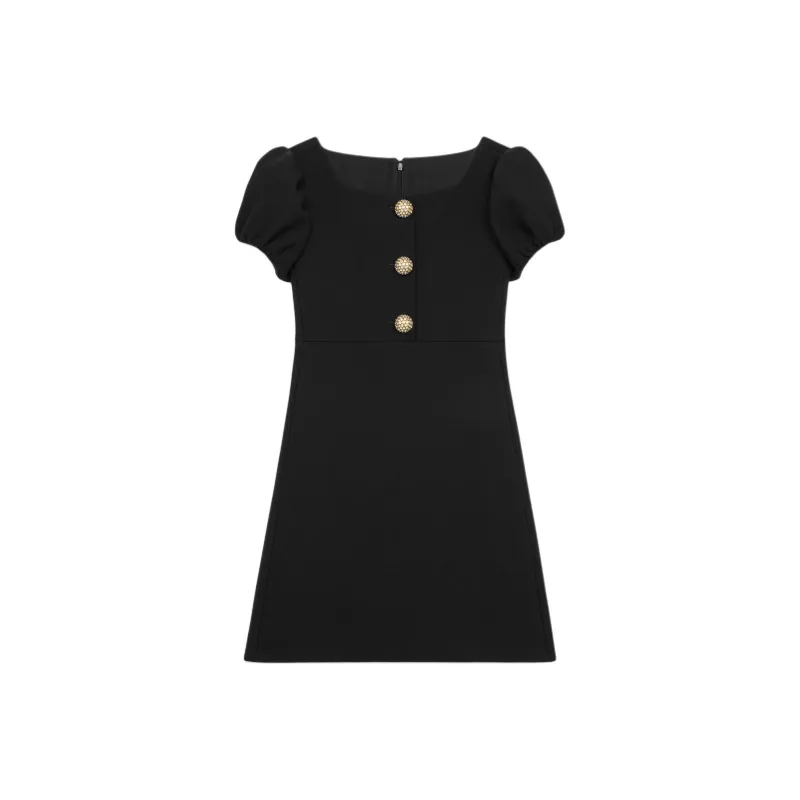 CELINE Short Sleeved Dress Women's Black-0