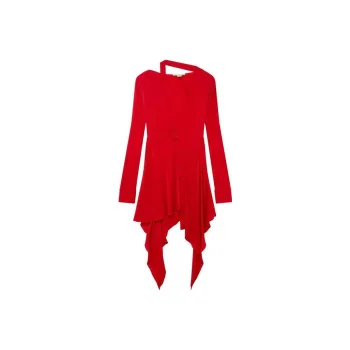 Stella McCartney Long Sleeved Asymmetric Seam Cut Out Dress