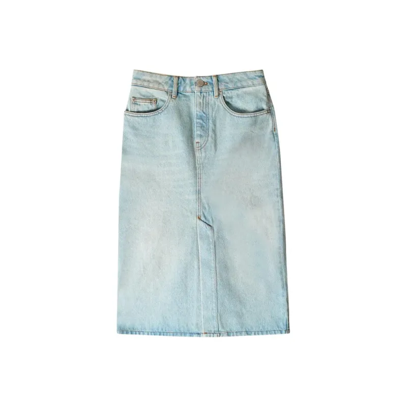 AMIPARIS Denim Pencil Skirt 'Blue'-0