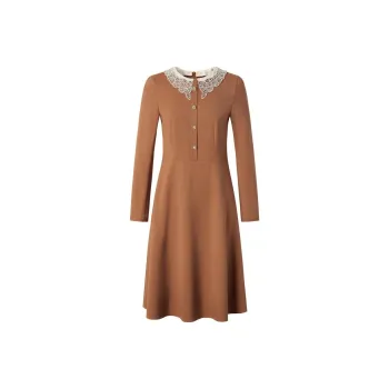 JZ. ANNAKRO Long Sleeved Dresses Women's Camel