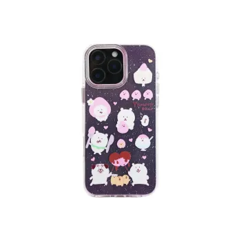 Sopi Acrylic Material Shimmer Strawberry Bear Phone Cases Compatible With IPhone 16/15 Pro Max/Apple 13/14 Pro/Max