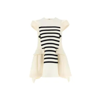 Sacai Short Sleeved Dress Women's White