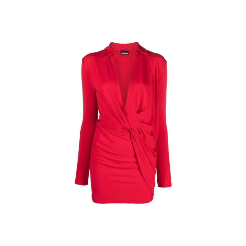 Jacquemus Long-Sleeved Dresses Women's Red-0