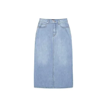 Lee Denim Long Skirt Women's Light Blue