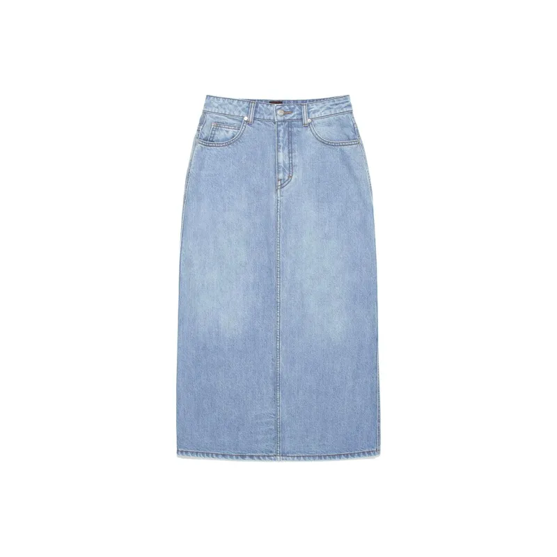 Lee Denim Long Skirt Women's Light Blue-0