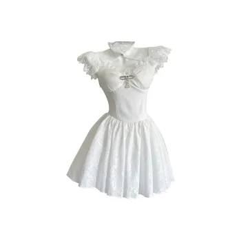 SCCREBEL OFFICIAL Short Sleeved Dress Women's White