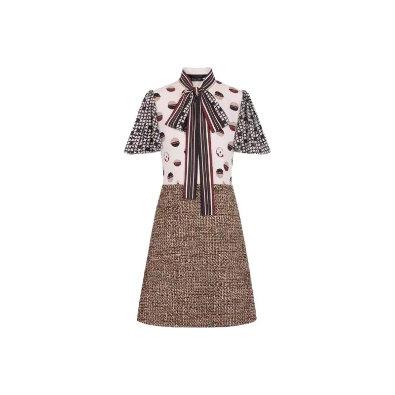 LOUIS VUITTON Short Sleeved Dresses Women's Multicolor-0