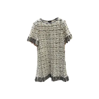 CHANEL 18S Waterfall Collection Short Sleeved Dresses Women's White
