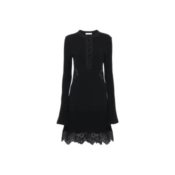Chloé Lace panel Knitted Mini Dress