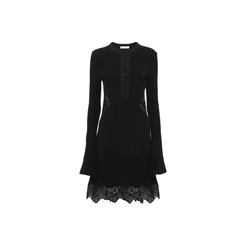 Chloé Lace panel Knitted Mini Dress-0