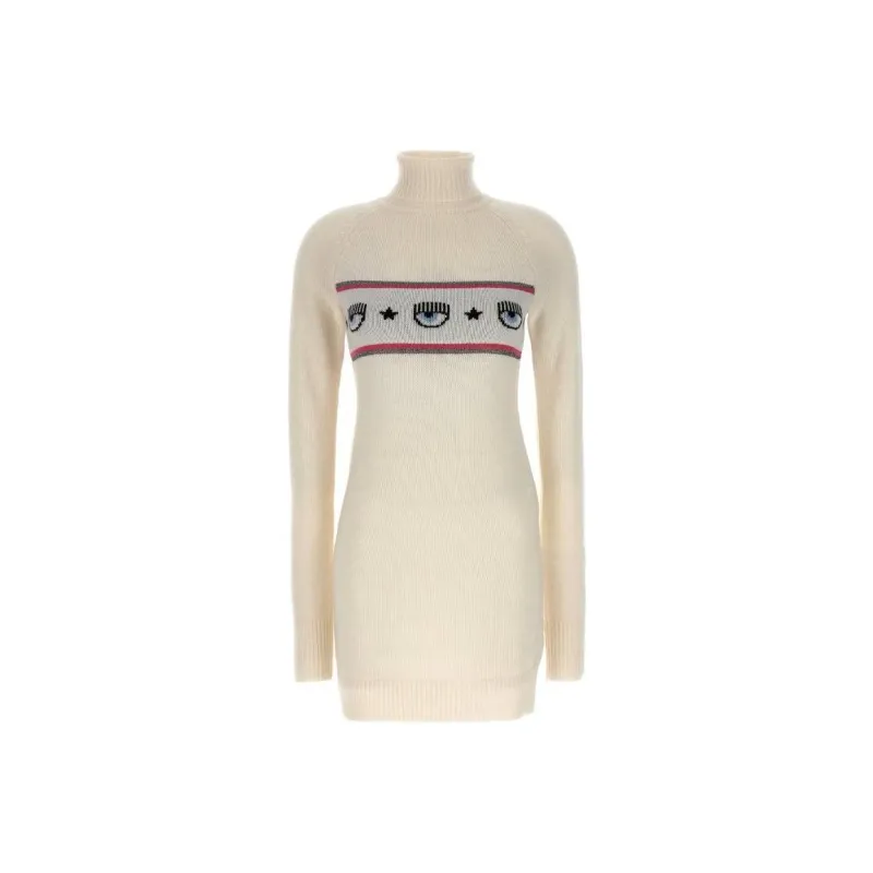 CHIARA FERRAGNI Logomania Knitted Mini Dress-0