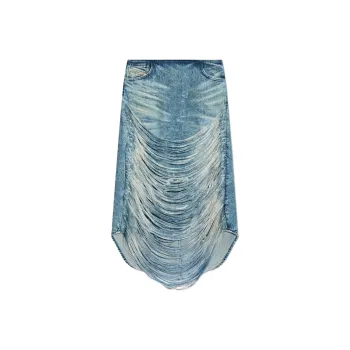 DIESEL De Plumy Fsg Distressed Denim Skirt