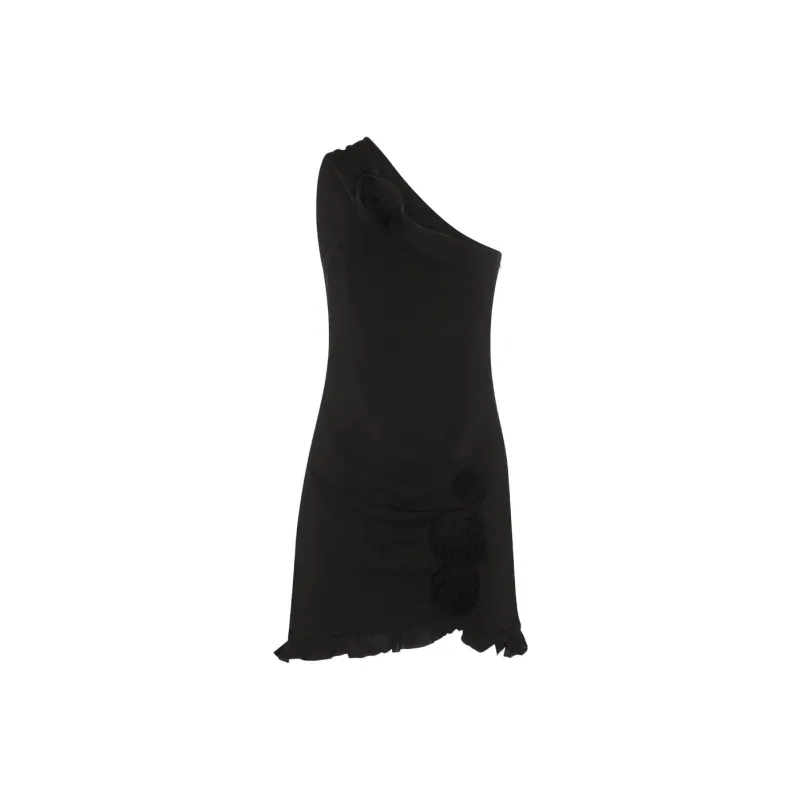 Blumarine Floral appliqué Asymmetric Minidress-0