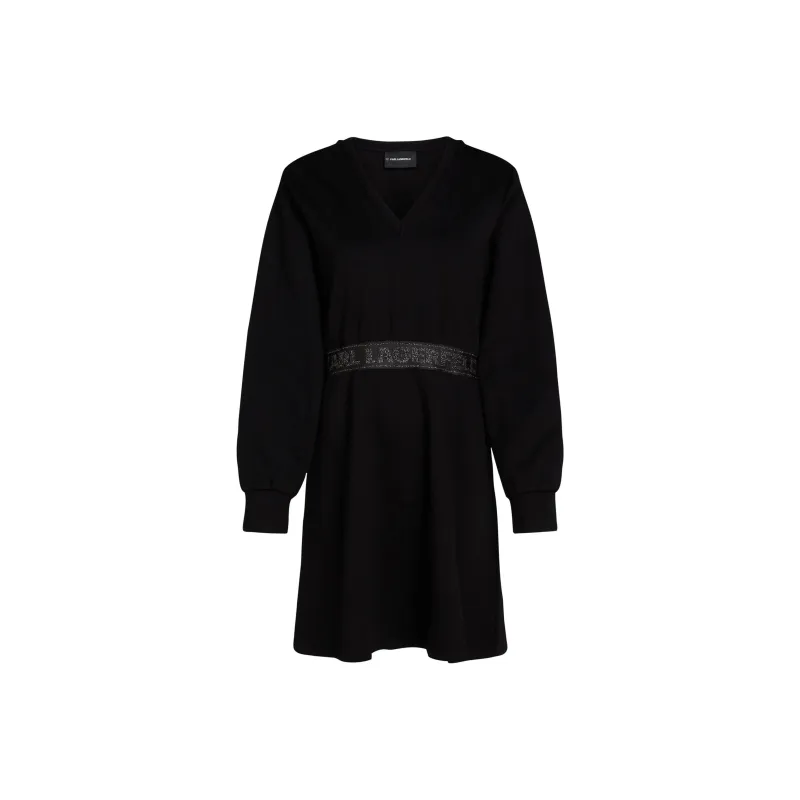Karl Lagerfeld Glitter Logo tape Dress-0