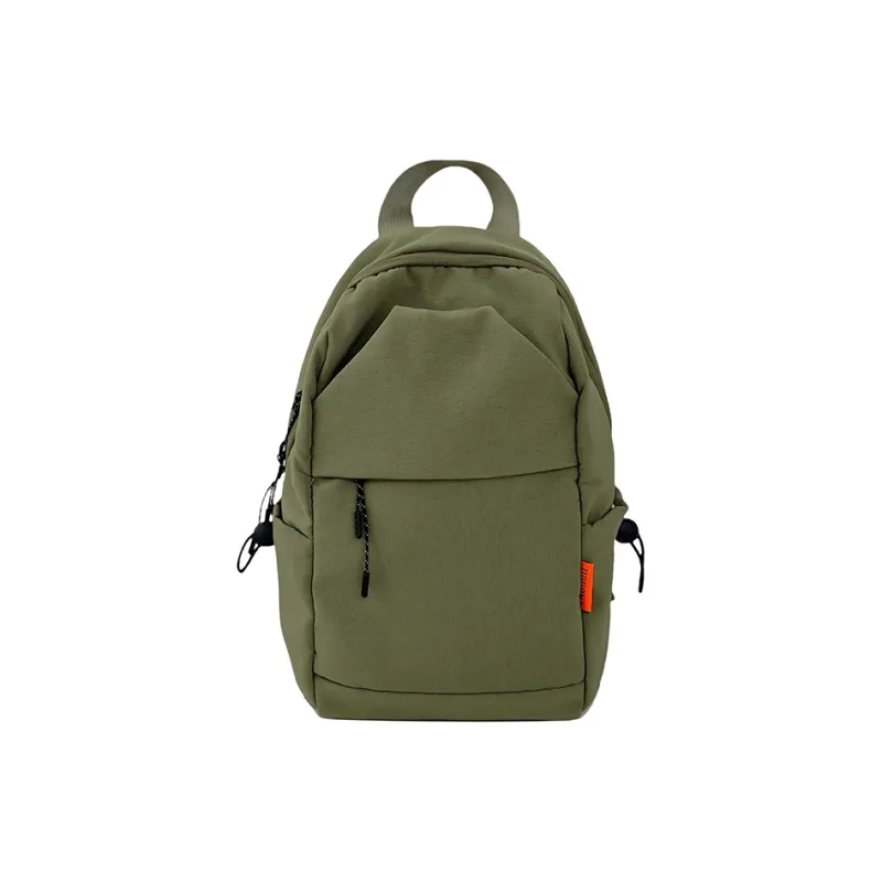 GEERDUN Nylon Backpack Unisex Ecru/Black/Army Green-8