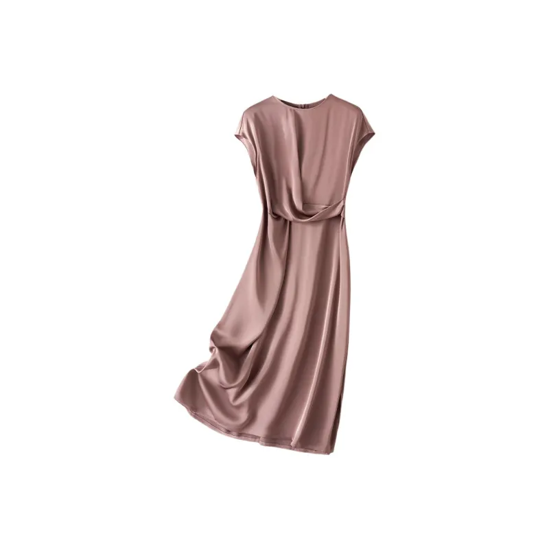 IHIMI Short Sleeved Dress Women's Gray Pink-0