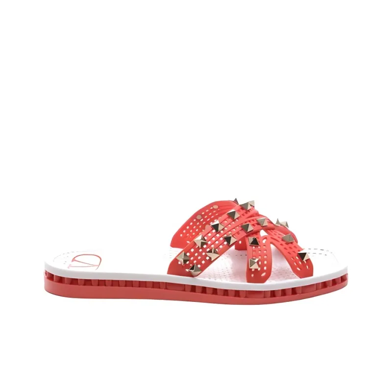 Valentino Slip Resistant Slide Slippers Women's Red-1