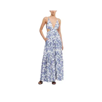 BEC+BRIDGE Slip Dresses Women's Blue And White Porcelain Pattern