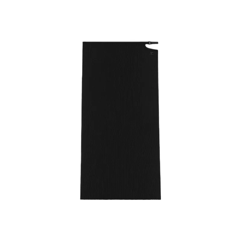 COURREGES Logo Embroidered Knitted Midi Skirt-0