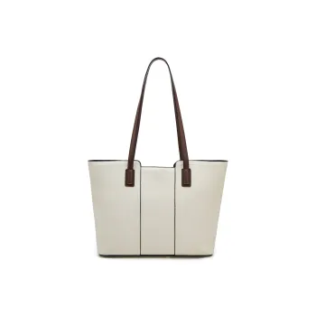 Old Man's Head Cow Leather Tote Bag, Shoulder Bag Regular Women's Milkshake White/Elephant Gray/Khaki/Black