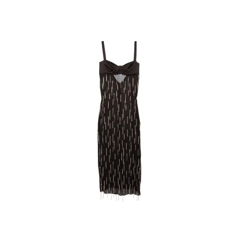Fleur Du Mal Dangling Stones Midi Dress-0