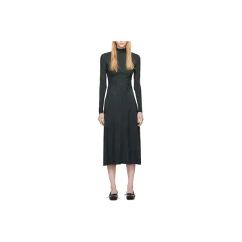 MM6 Maison Margiela Long Sleeved Dresses Women's Dark Green