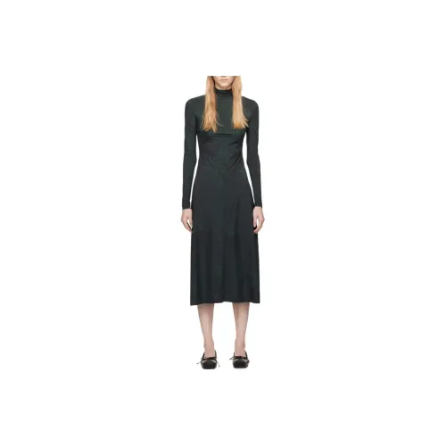 MM6 Maison Margiela Long Sleeved Dresses Women's Dark Green