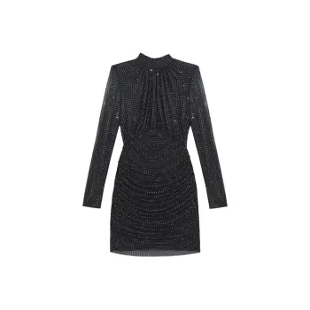 Self portrait Long Sleeved Dress Women's Classic Black