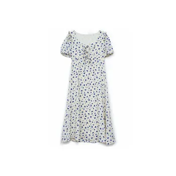 HUASJ Short Sleeved Dresses Women's Blue