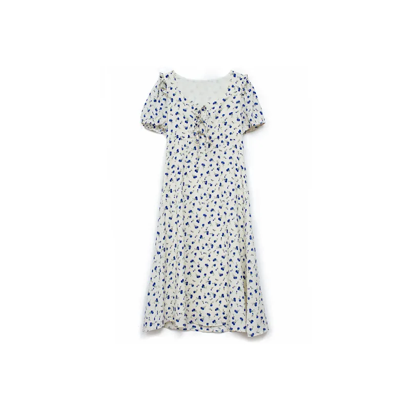 HUASJ Short Sleeved Dresses Women's Blue-0