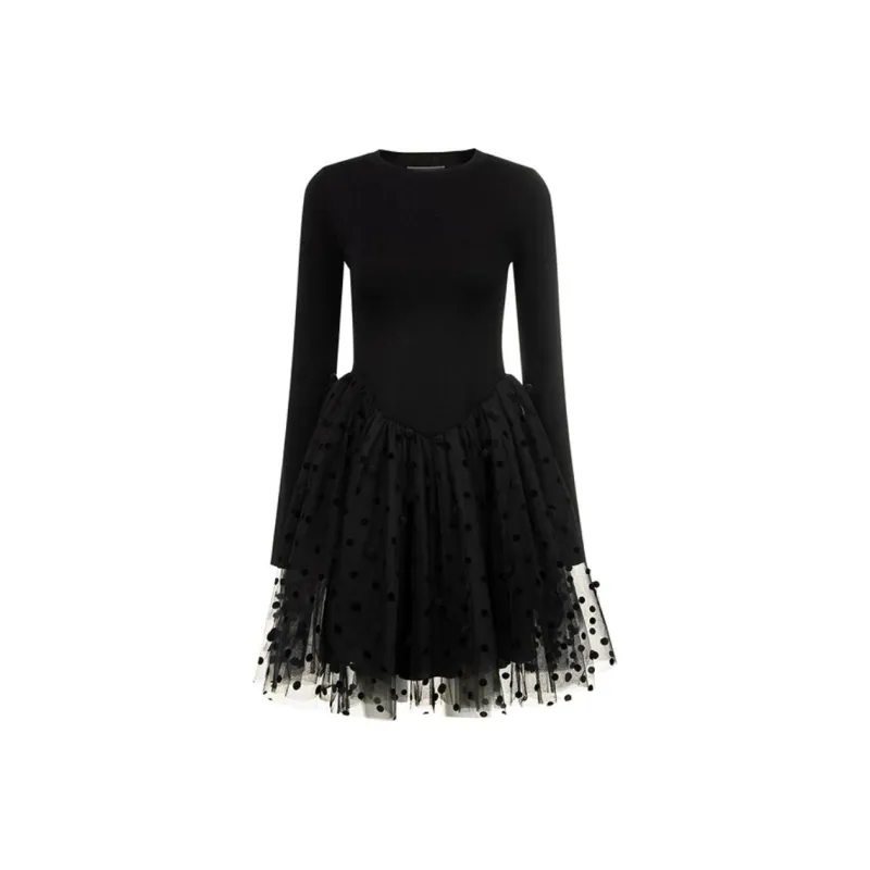 AIVEI Long Sleeved Dresses Women's Black-0