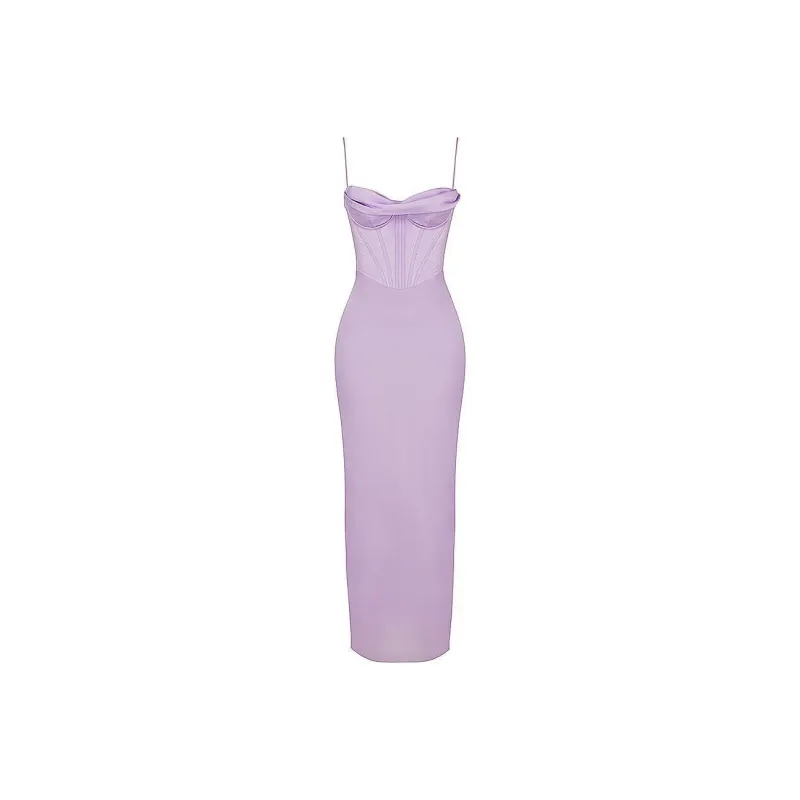 HOUSE OF CB CHARMAINE Slip Dresses Women's Lavender-5
