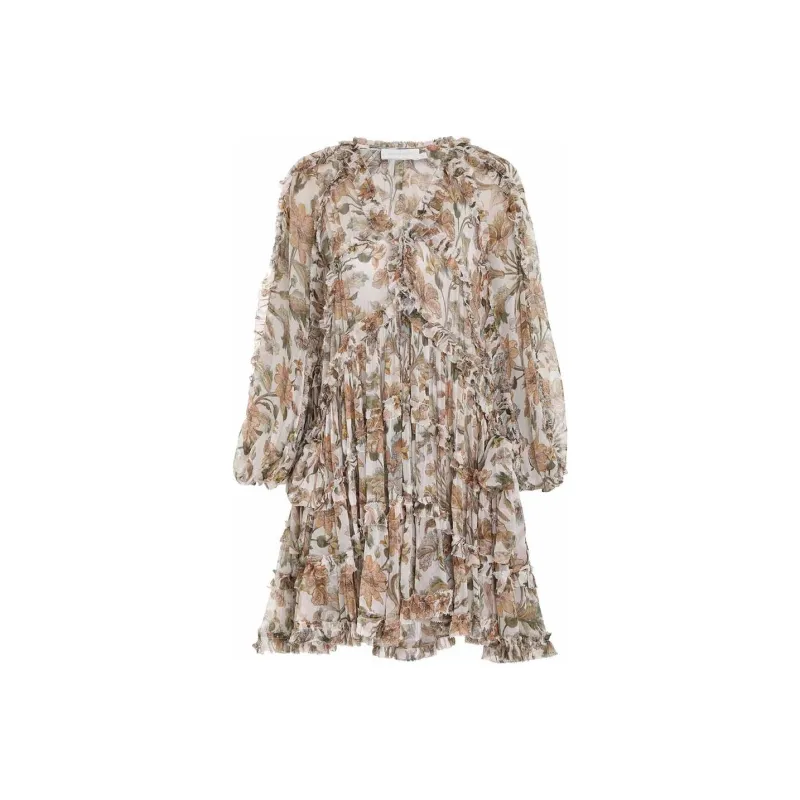 Zimmermann Long-Sleeved Dresses Women's Ivory White-0
