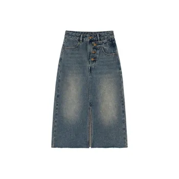 EKOOL Denim Long Skirts Women's Blue