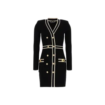 Elisabetta Franchi Long-Sleeved Dresses Women's Black