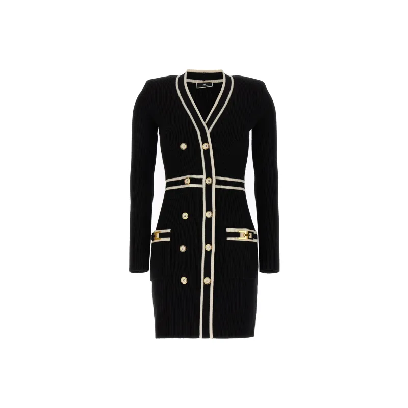 Elisabetta Franchi Long-Sleeved Dresses Women's Black-0